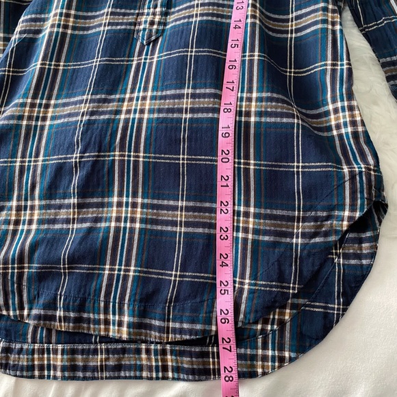 LOFT Softened • Shimmery Gold Thread Plaid Top - Picture 8 of 13